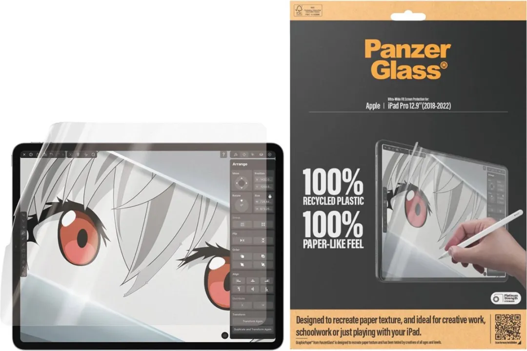 PanzerGlass GraphicPaper Antibacterieel iPad Pro 12,9" 2018-2022 - Transparant