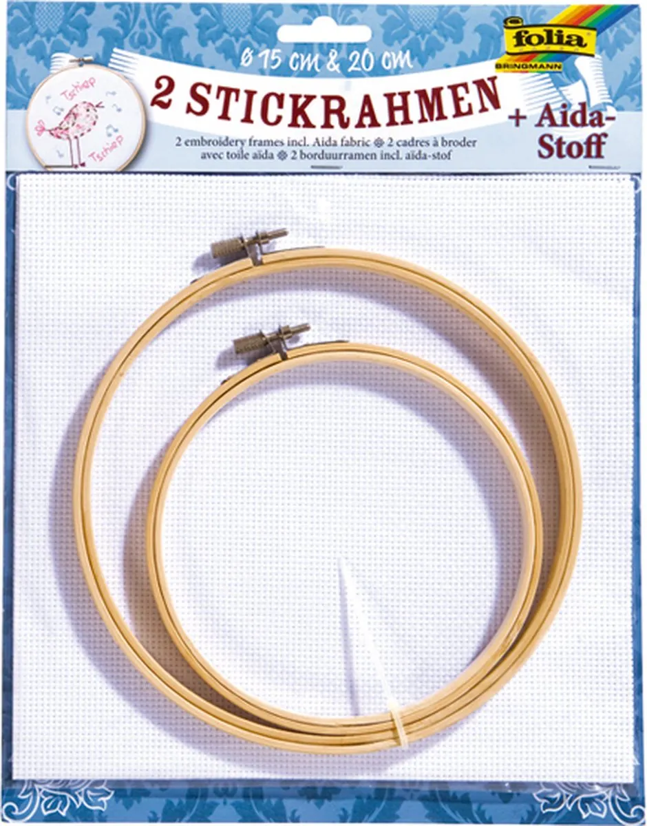 Folia 23401 Borduurramen - Beige/Wit