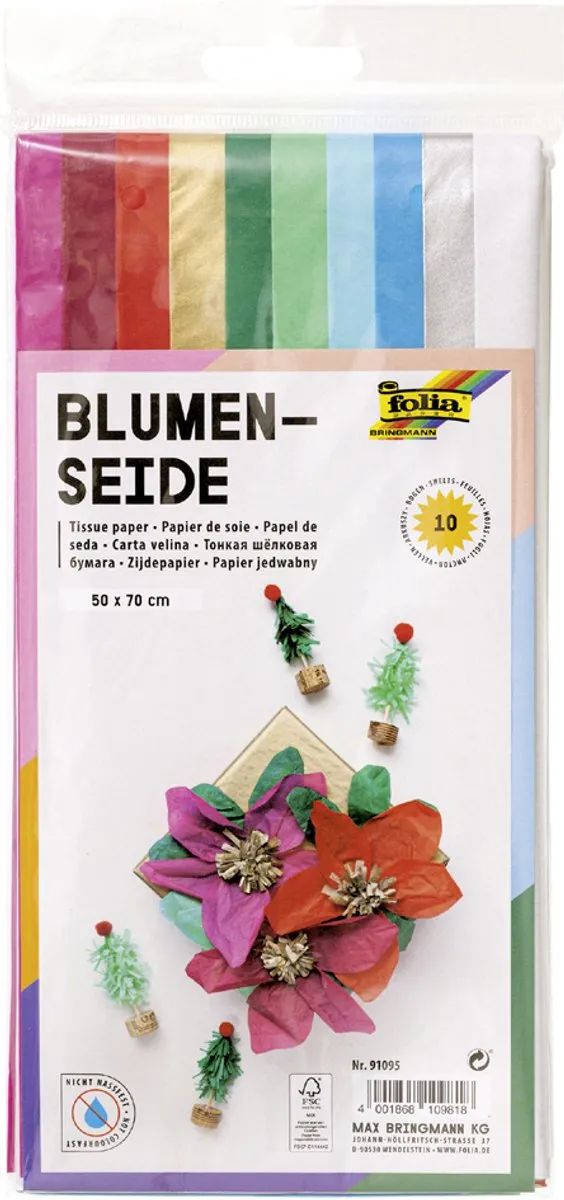 Folia Zijdepapier Xmas Meerkleurig 500x700mm