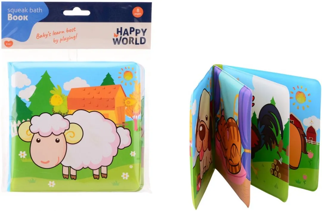 Johntoy Happy World Badboekje Boerderijdieren 14cm - JT22255 - Multicolor