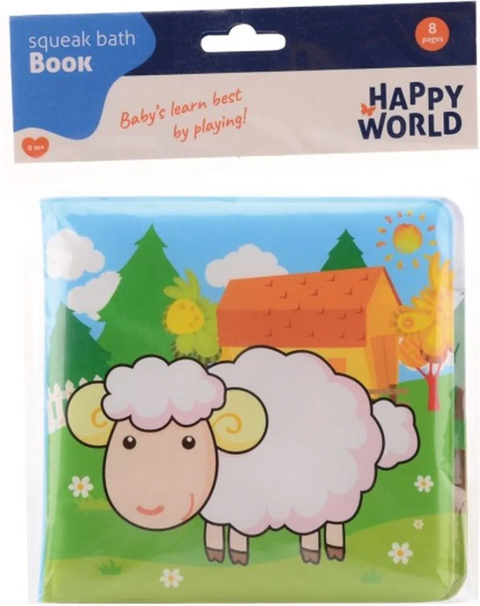 Johntoy Happy World Badboekje Boerderijdieren 14cm - JT22255 - Multicolor
