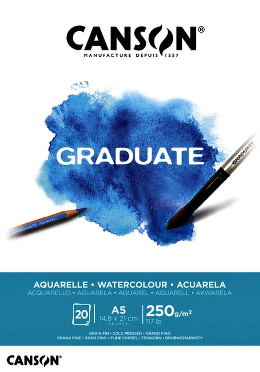Canson Graduate Waterverfpapierblok 20 Vel A5