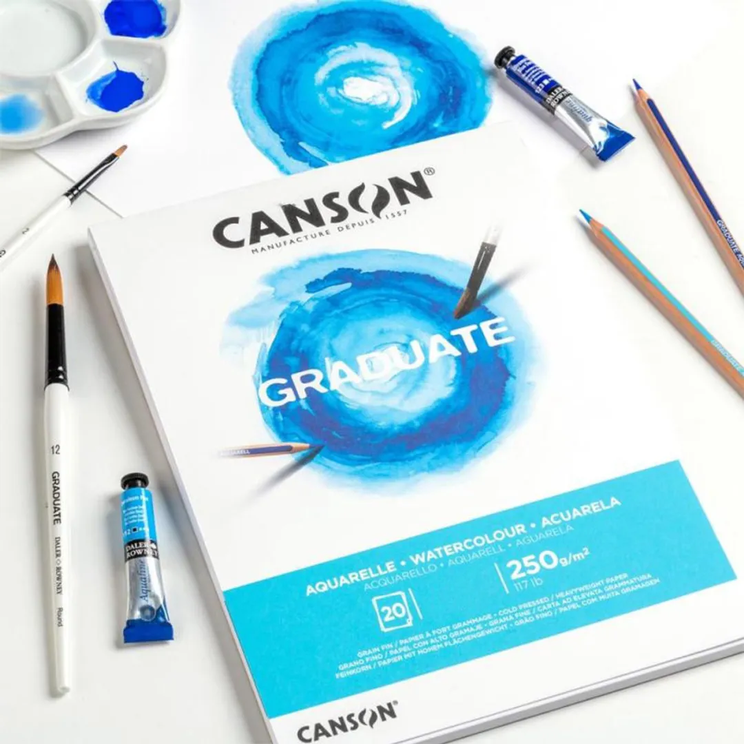 Canson Graduate Waterverfpapierblok 20 Vel A5 - Wit