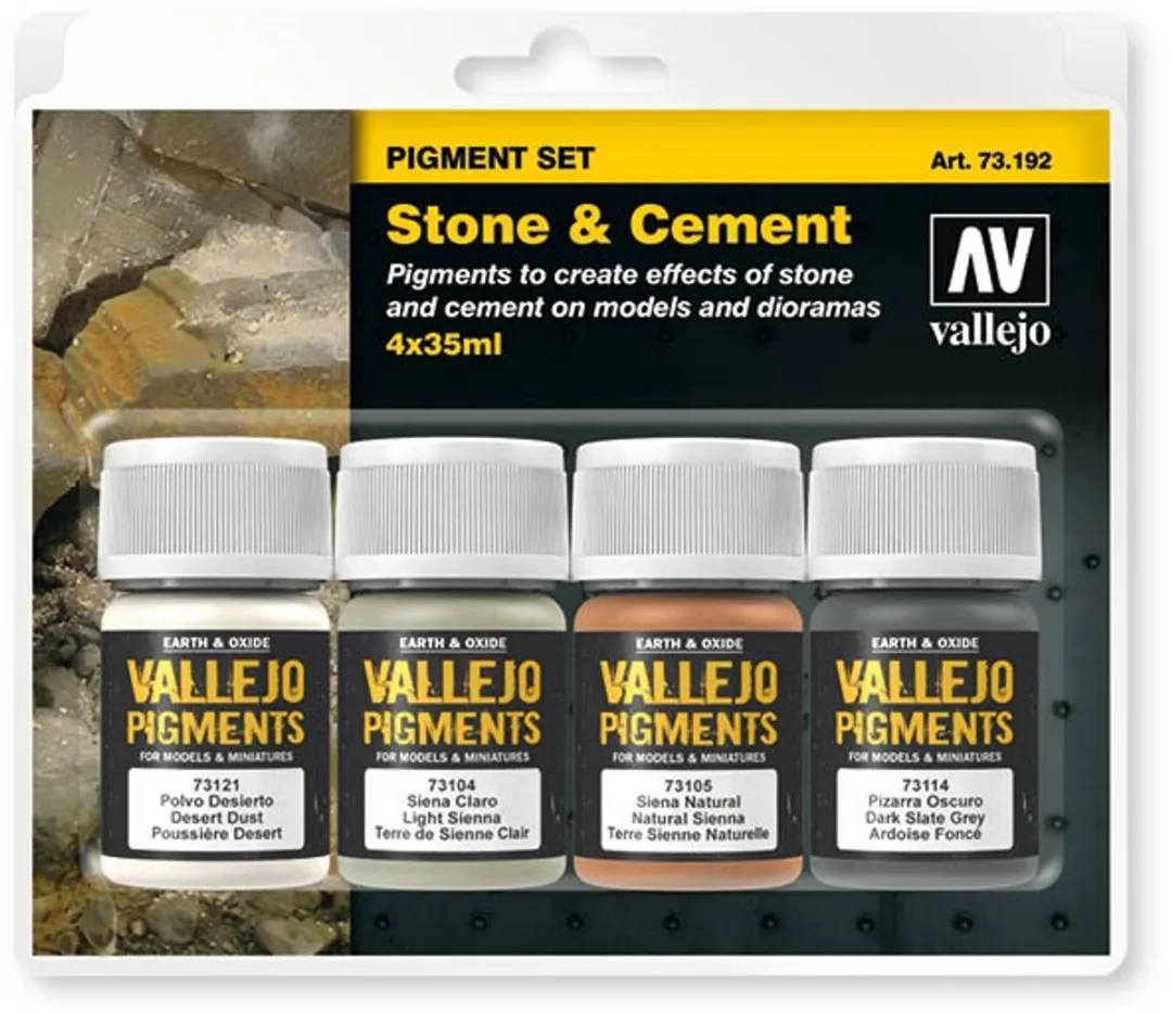 Vallejo 73192 Effecten Pigmentset - Stone Cement - 4 Stuks