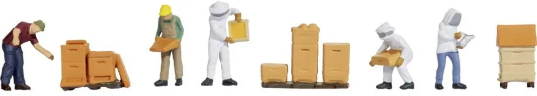 Noch Imkers met Bijenkorven H0 - 5 Figuren Meerdere Kleuren