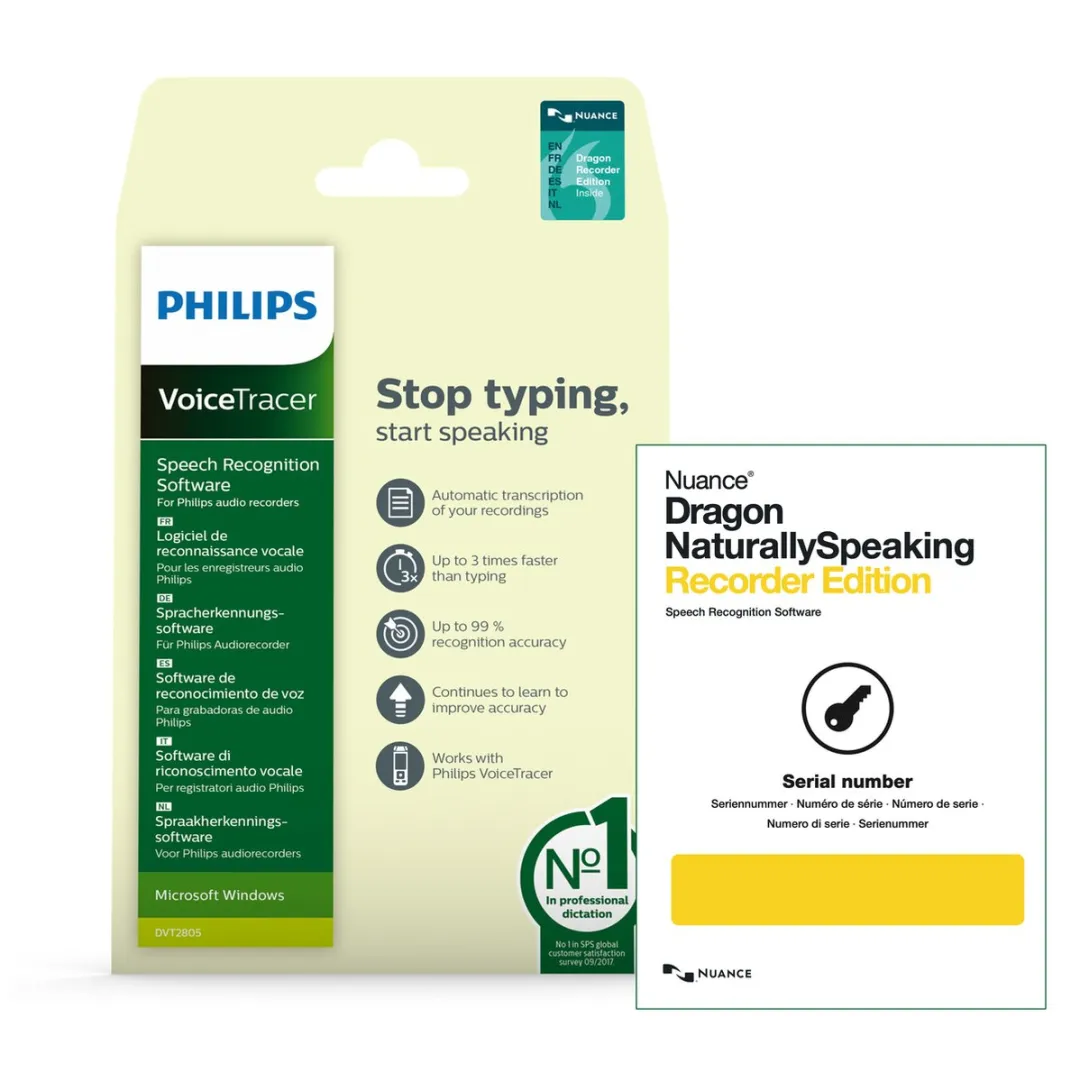 Philips VoiceTracer DVT2805 Spraakherkenning Software