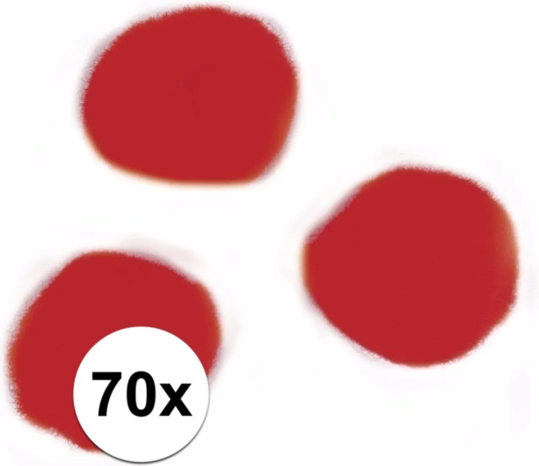 Rayher Knutselpompons 70 Stuks - Ø7mm - Rood