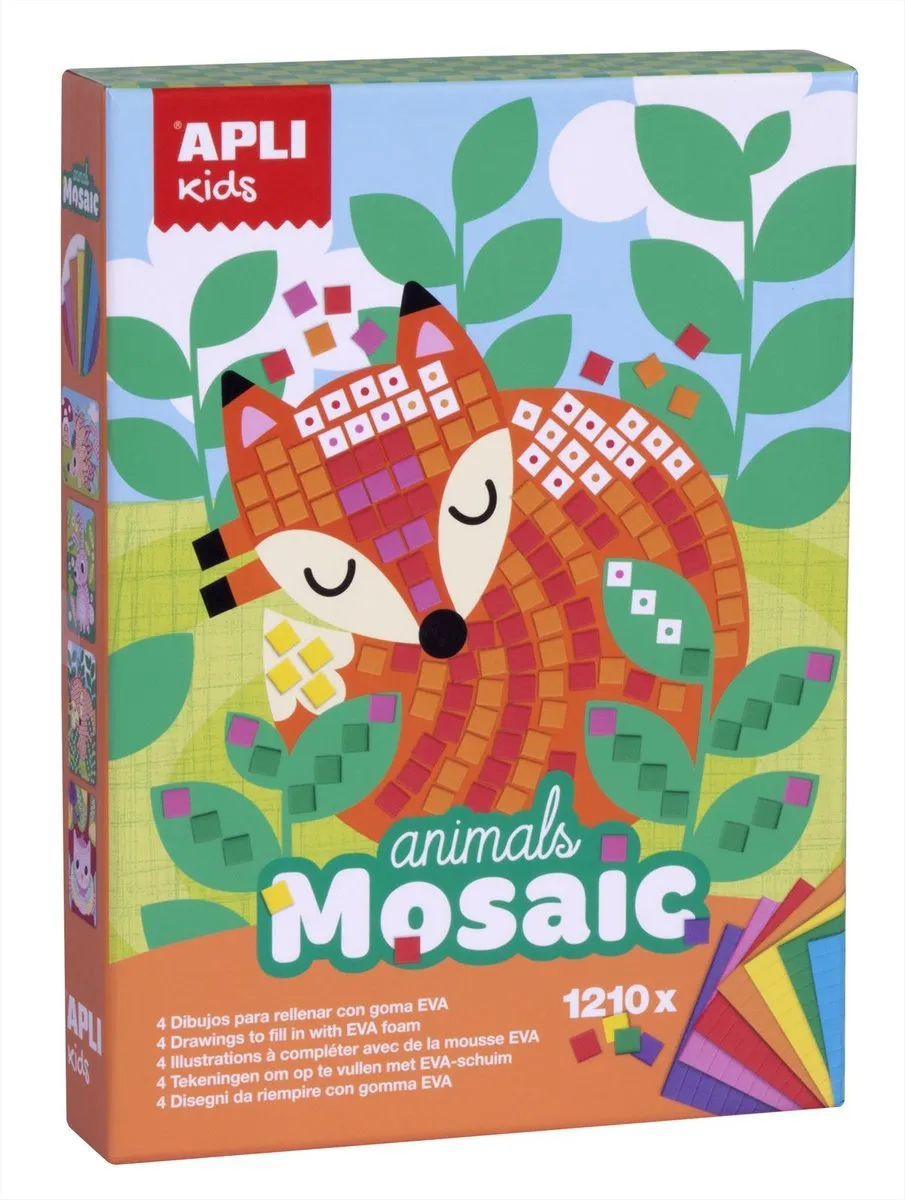 Apli Kids Mozaïek Dieren 2 Vellen - Multicolor