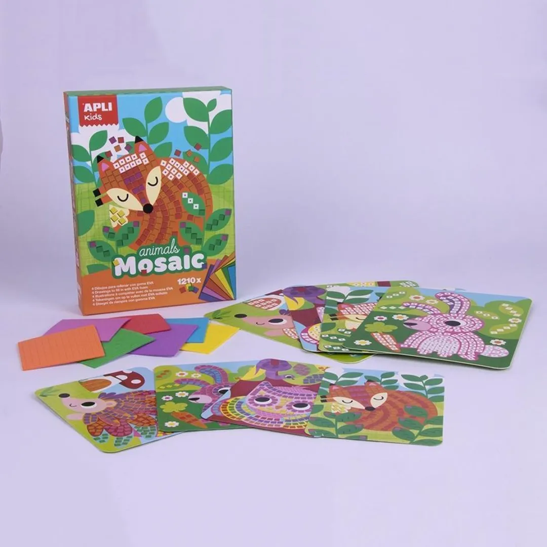 Apli Kids Mozaïek Dieren 2 Vellen - Multicolor