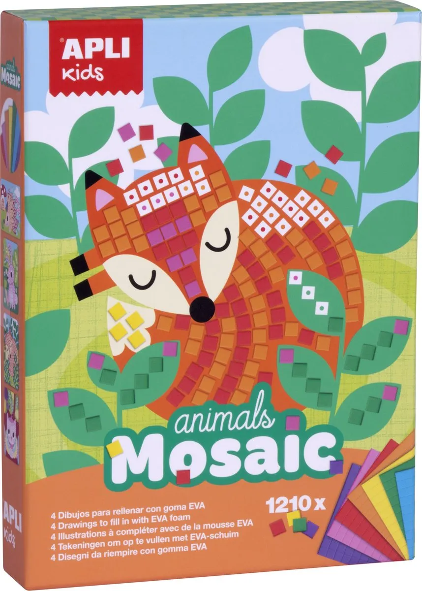 Apli Kids Mozaïek Dieren 2 Vellen - Multicolor