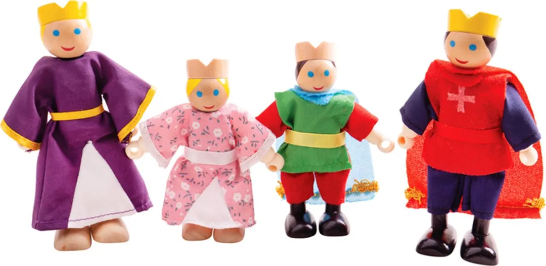 BIGJIGS Poppenhuispoppetjes Koninklijke Familie JT160 - Meerdere kleuren
