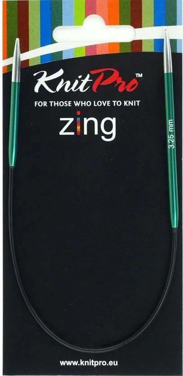 KnitPro Zing Rondbreinaalden 3.25mm - 25cm - Groen