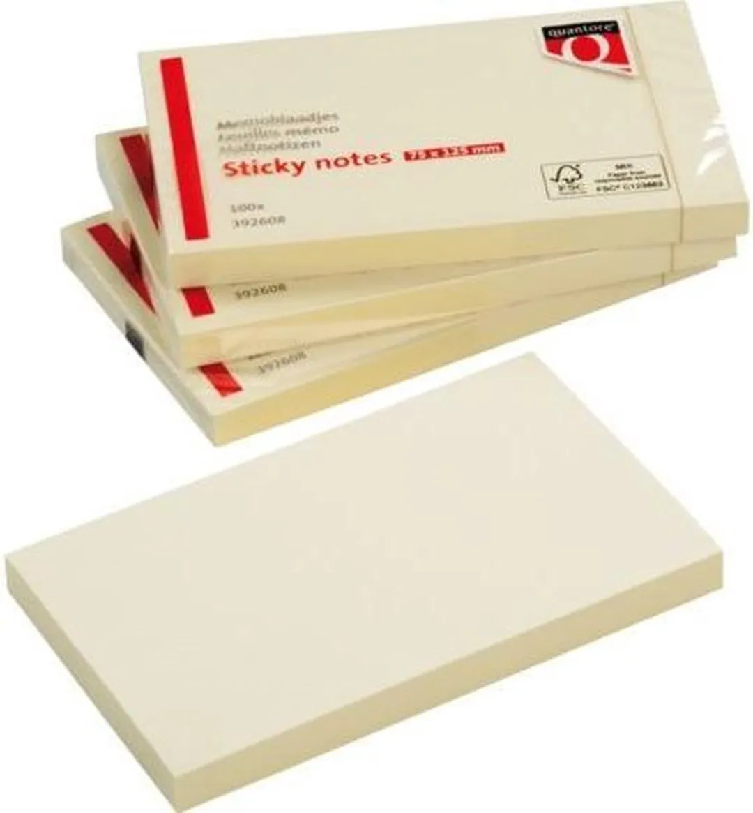 Quantore Memoblok Geel 76x127mm - 600 Vel