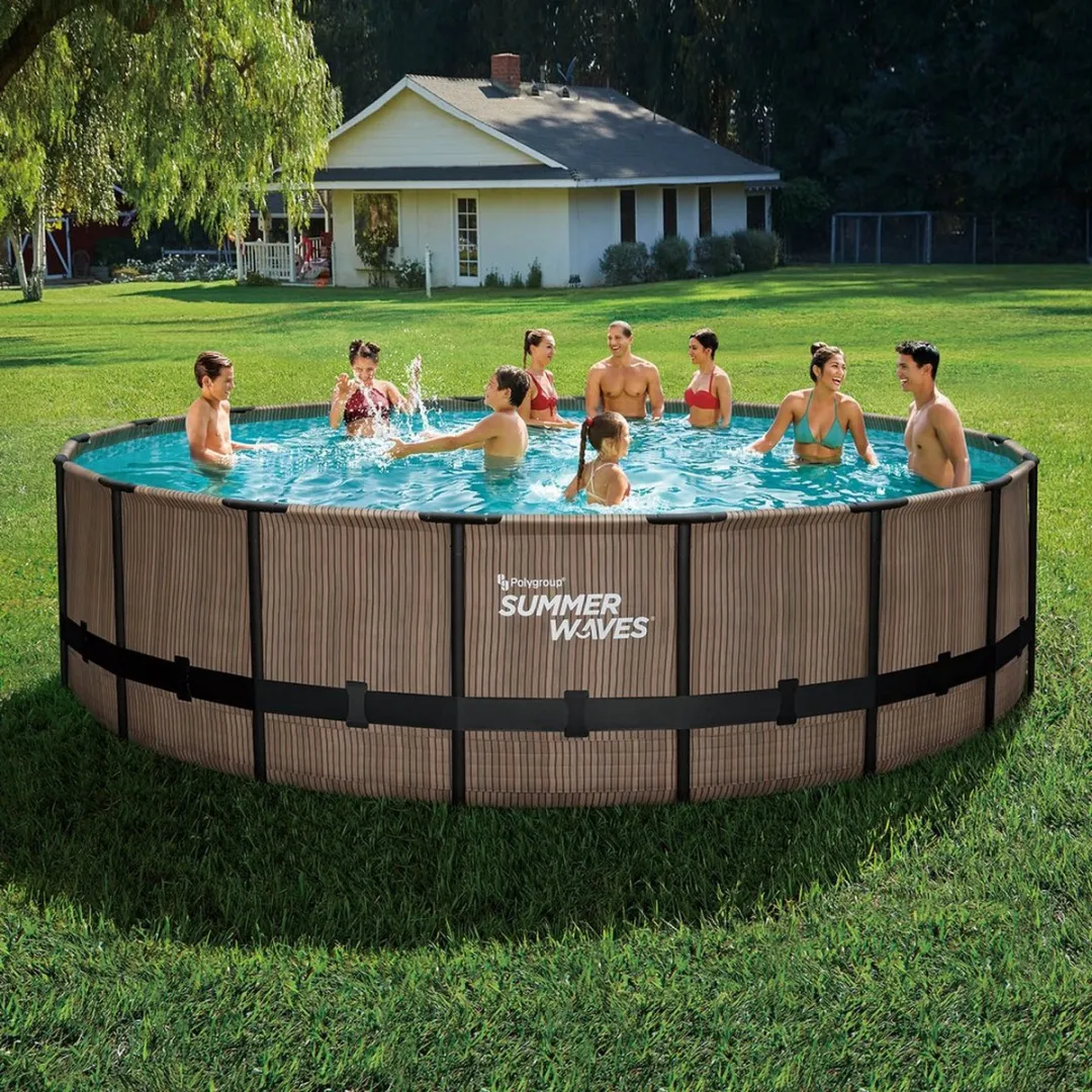 Summer Waves Bovengronds Zwembad PGP4E01852B - 549cm Teak