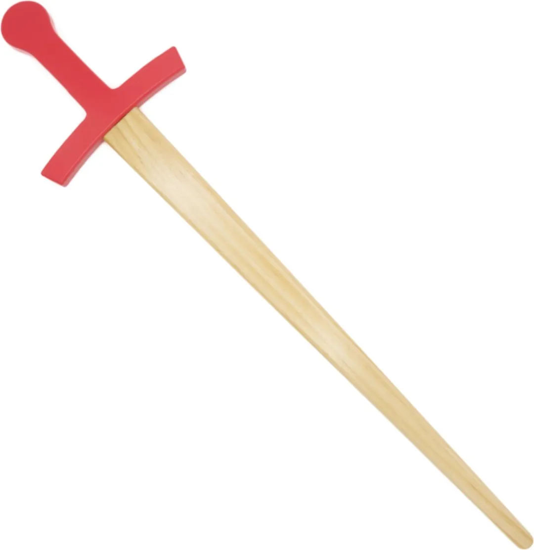 Charl's Toys Houten Zwaard met Schede - 60cm - Rood Handvat