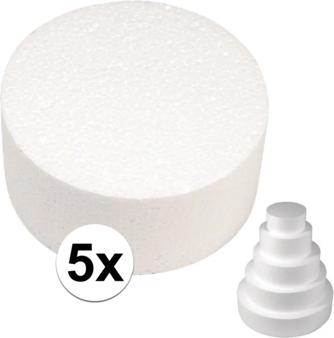 Rayher Piepschuim Schijven 15x7cm - 5 Stuks Wit