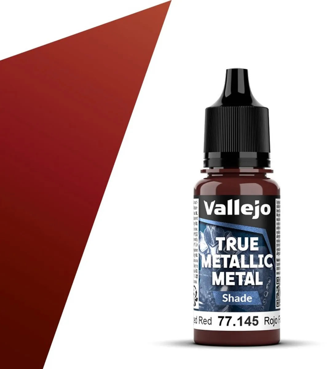Vallejo Hobbyverf True Metallic Metal Shade Gesmeden Rood - 18ml
