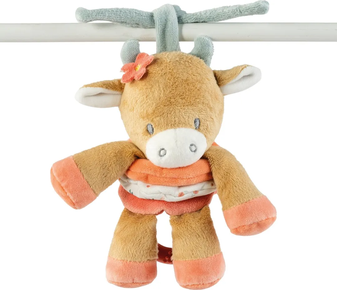 Nattou Koe Mila Trillende Knuffel 15cm - Donker Warm Beige