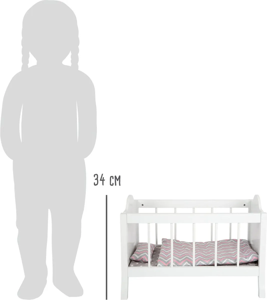 Small Foot Poppenbed Junior 50x30cm - Wit