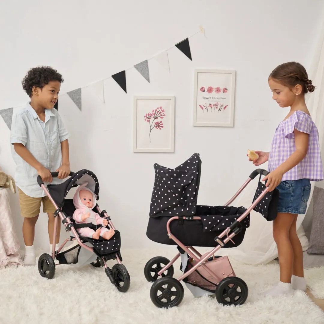 Teamson Kids Jogging Poppenwagen - Zwart