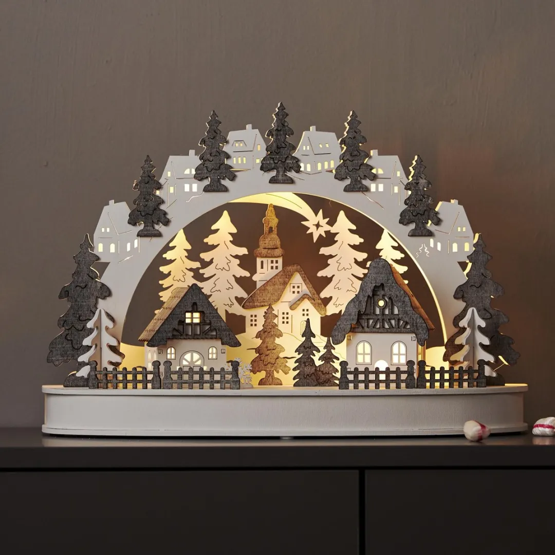 Star Trading LED Kaarsenboog Grauberg 3D - Hout - 1 Stuk