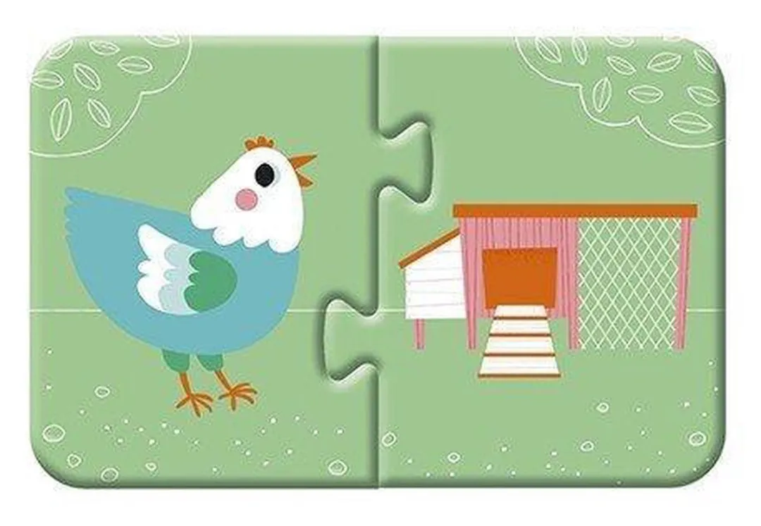 Clairefontaine Avenue Manderine Puzzel Dieren en hun omgeving - 12 Stuks 2-delig