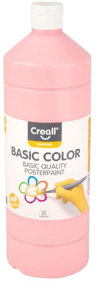 Creall Basic Plakkaatverf Roze 1000ml - 6 Stuks