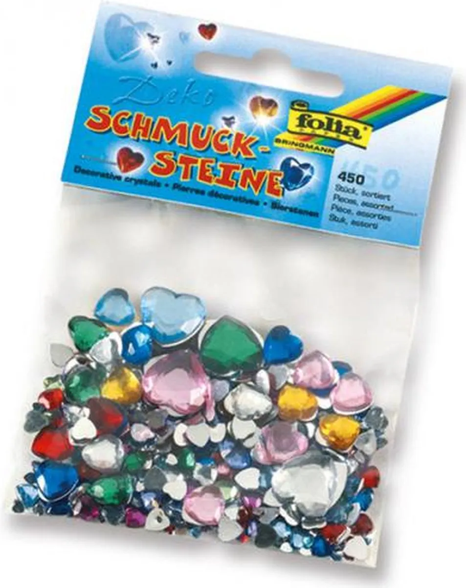 Folia Decoratiesteentjes Hartjes - 10 Stuks