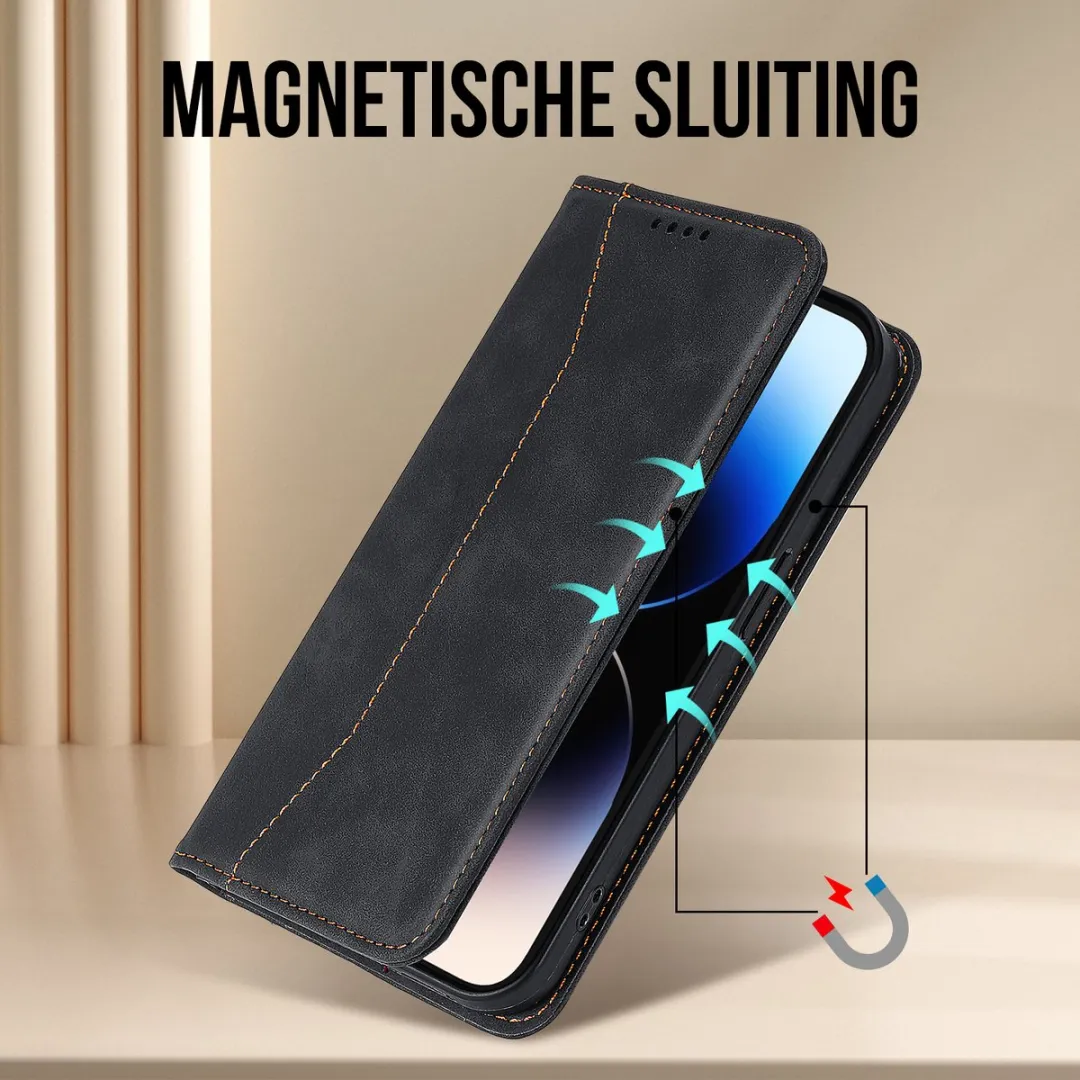 Nuvex iPhone 12 Pro Hoesje met Pasjeshouder - Zwart