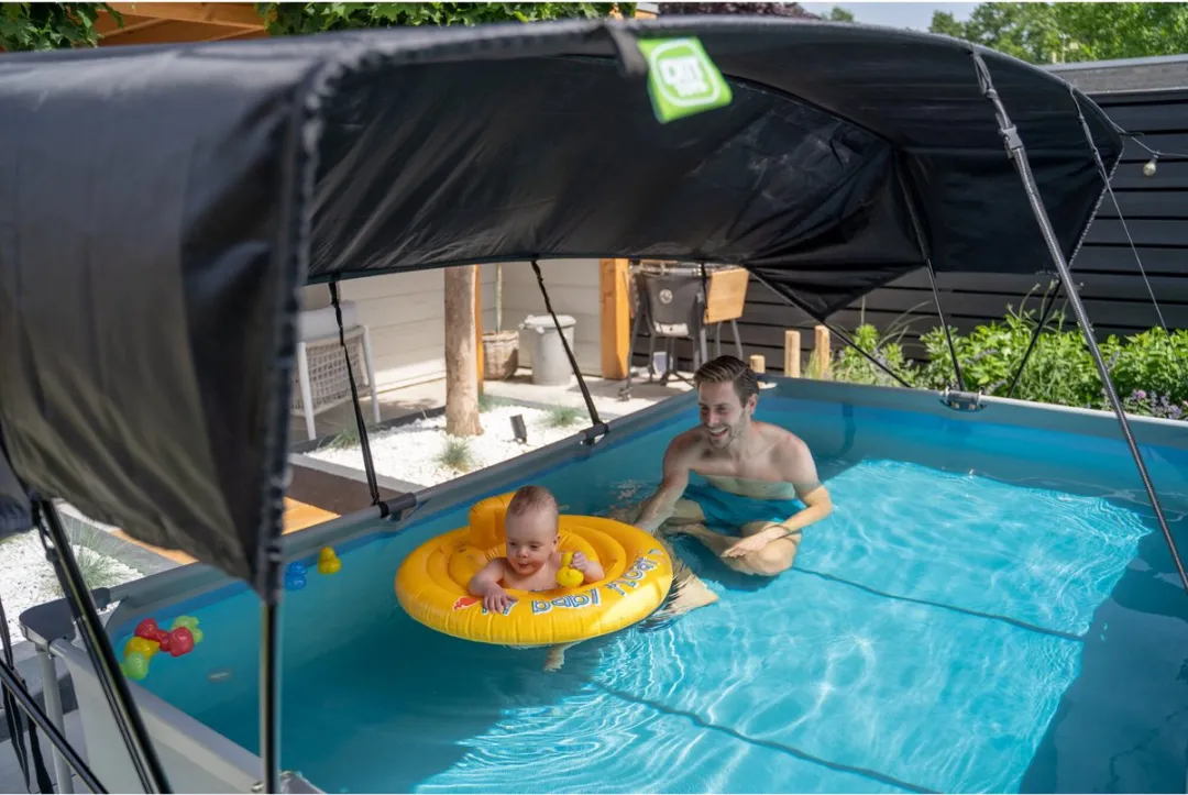 EXIT Toys Zwembad Schaduwdoek 300x200cm - Zwart - afbeelding 4 van 6
