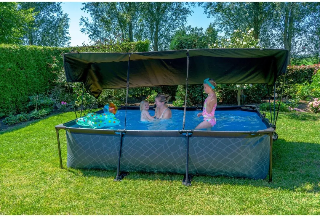 EXIT Toys Zwembad Schaduwdoek 300x200cm - Zwart - afbeelding 2 van 6