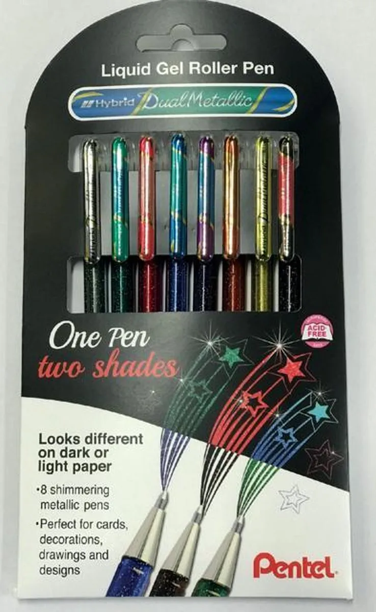 Pentel K110 Dual Metallic Gelschrijvers - 8 Stuks