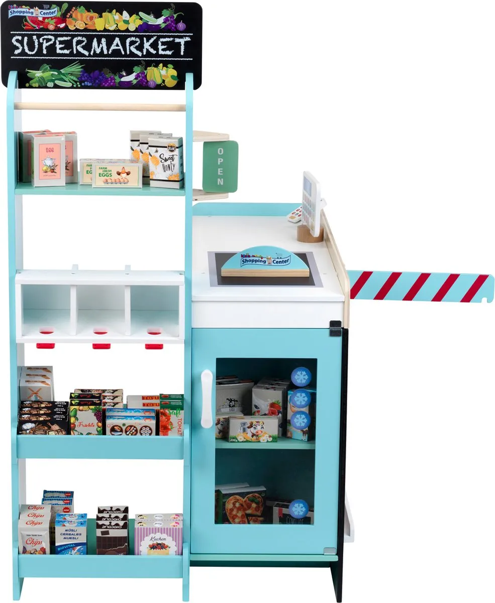 Klein Toys Supermarkt Speelgoedset - Blauw - 70x55x100cm