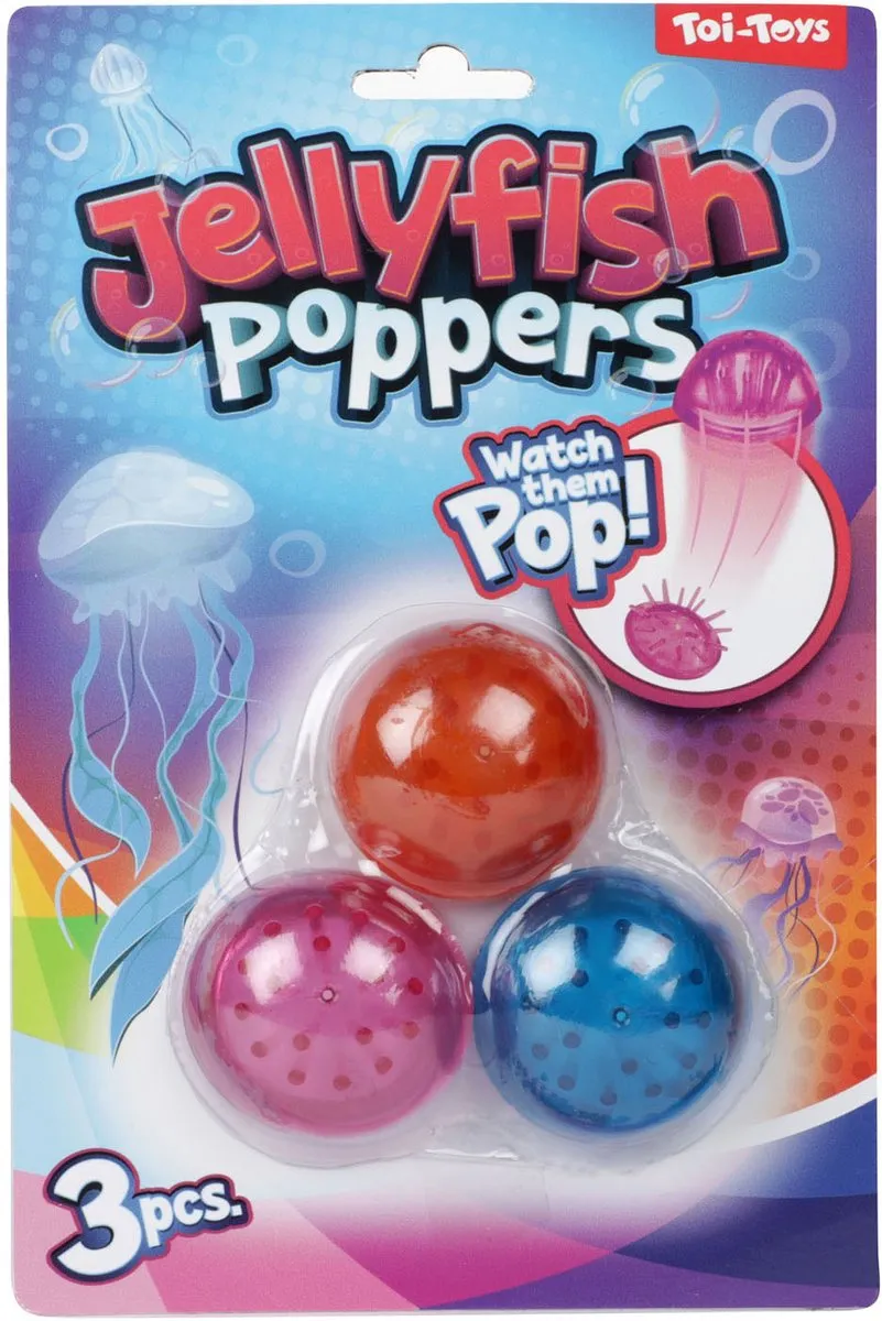Toi-Toys Plopper Jellyfish - 3 Stuks - Roze/Oranje/Blauw