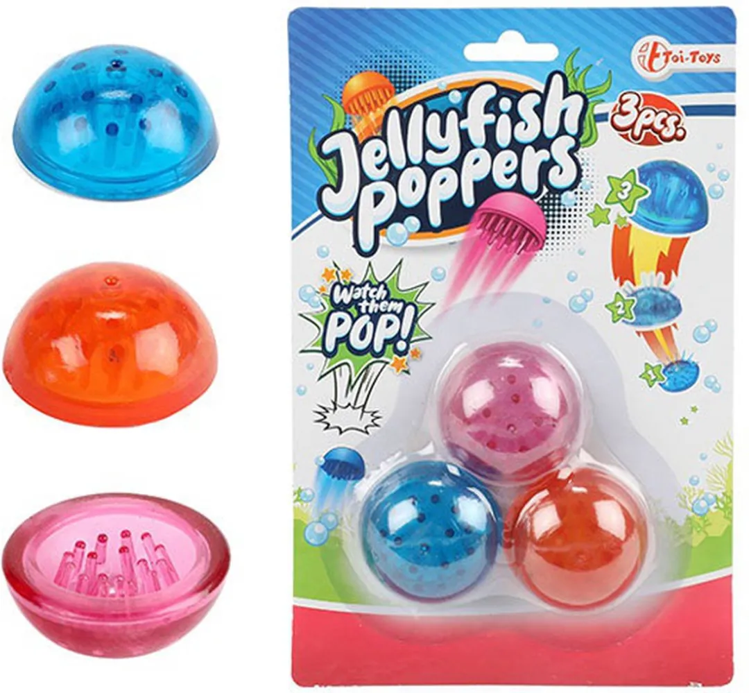 Toi-Toys Plopper Jellyfish - 3 Stuks - Roze/Oranje/Blauw