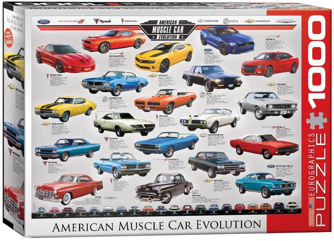 Eurographics American Muscle Car Evolution Legpuzzel 1000 Stuks - 68x48cm - Meerkleurig