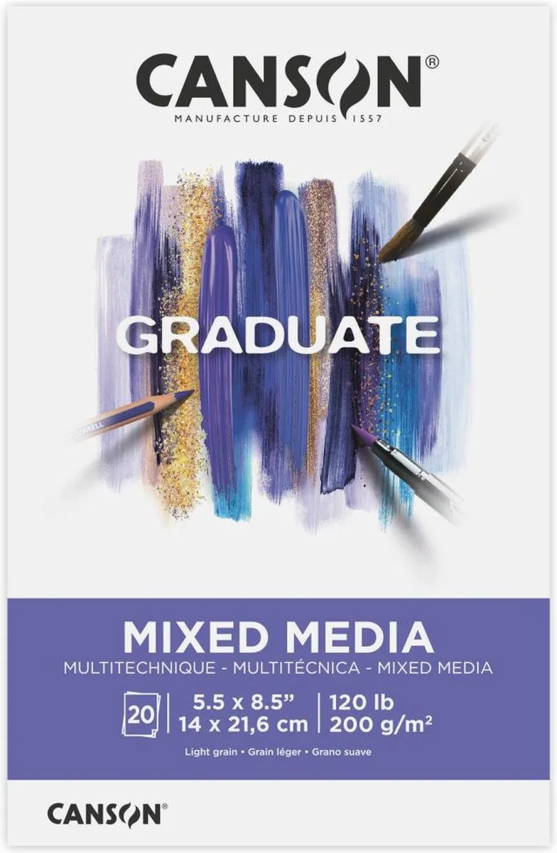 Canson Graduate Series Mixed Media Papierblok 20 Vel