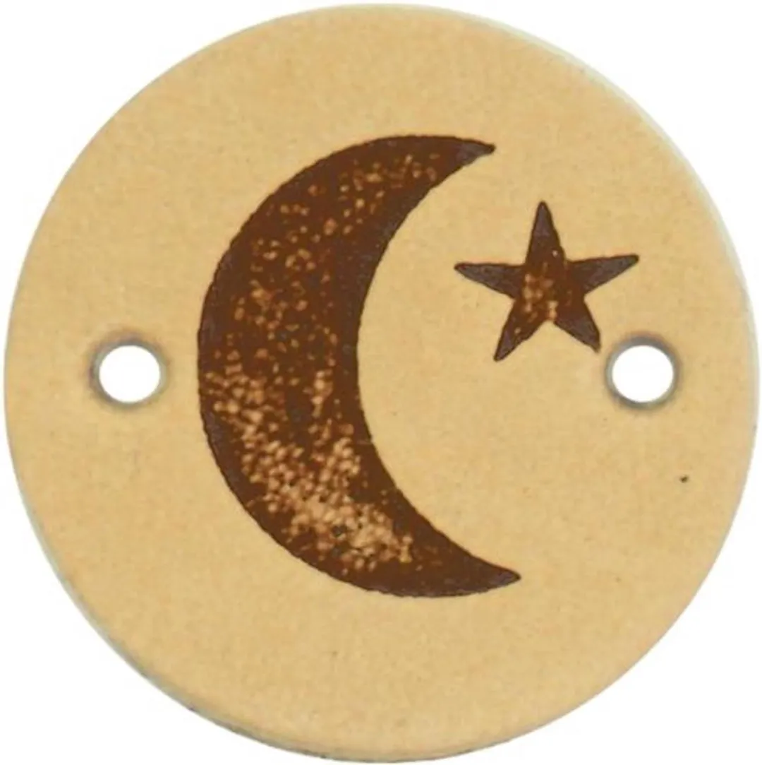Durable Leren Labels Maan & Ster