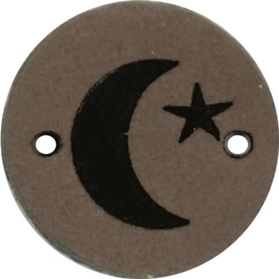 Durable Leren Labels Maan & Ster - 2 Stuks