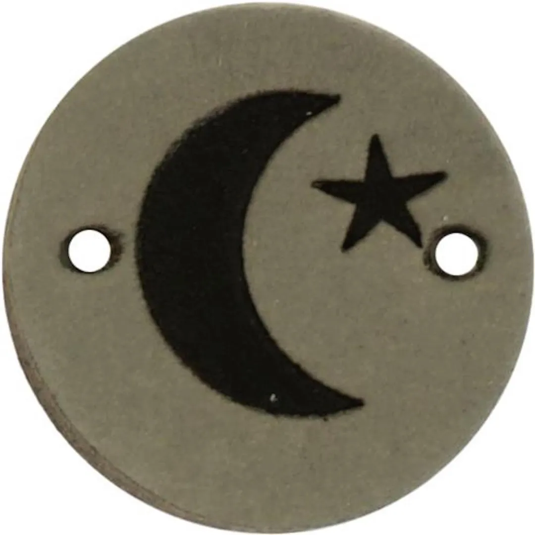 Durable Leren Labels Maan & Ster - 2 Stuks