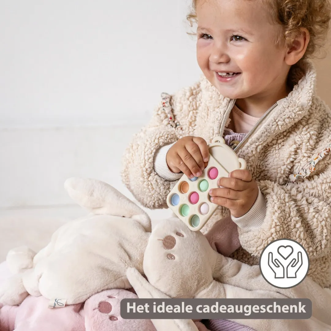 Nattou Lapidou Knuffel Konijn 30cm - Poederroze