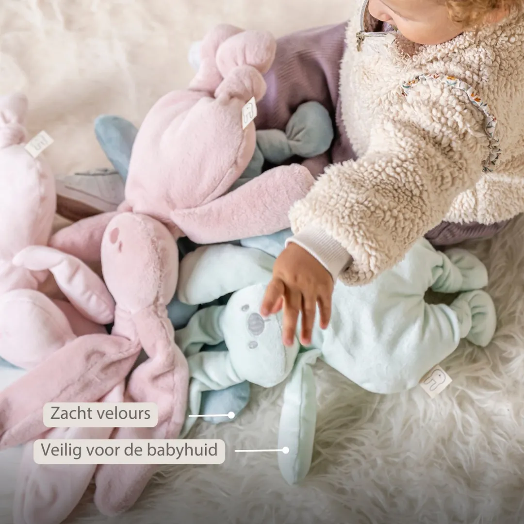 Nattou Lapidou Knuffel Konijn 30cm - Poederroze