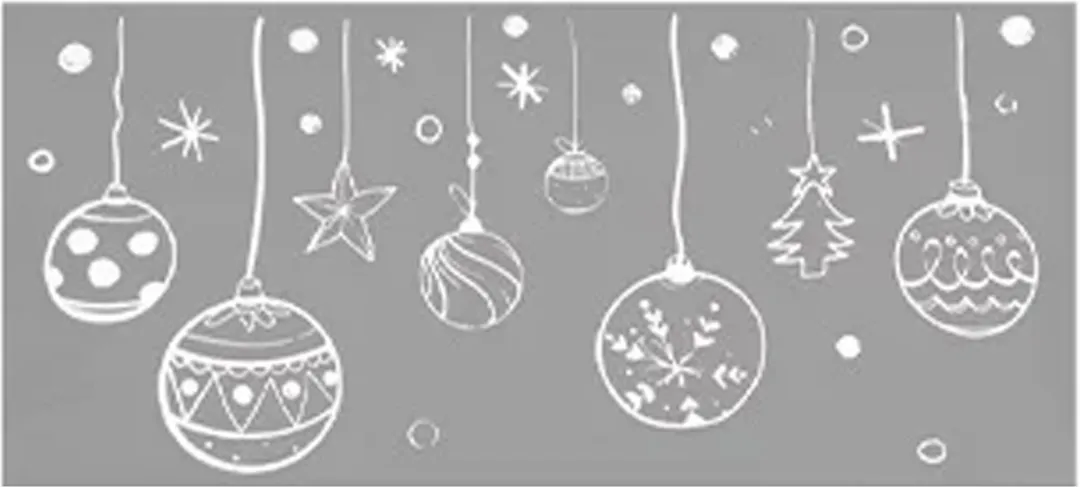 Anna's Collection Kerst Raamstickers Witte Kerstballen