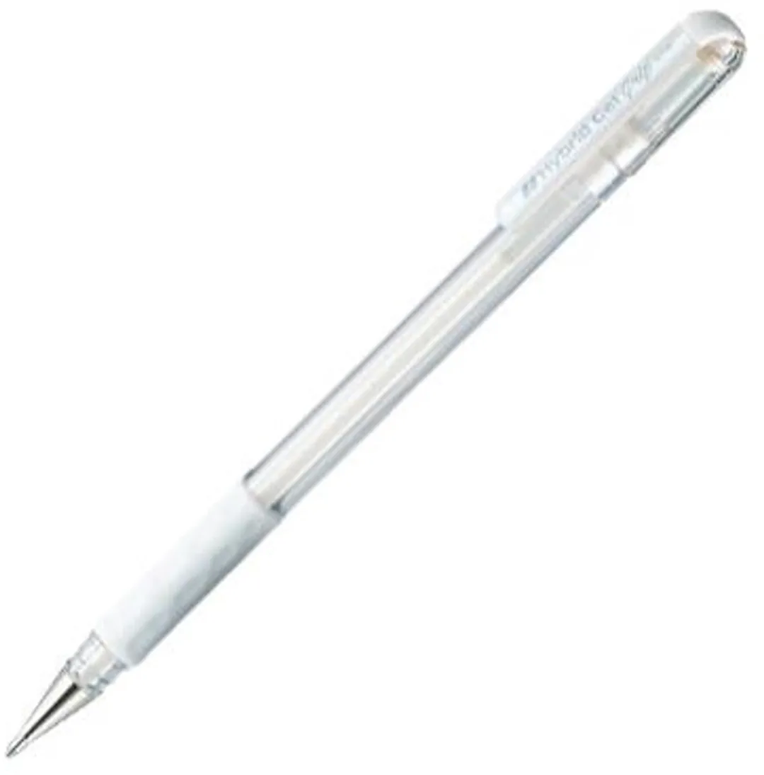 Pentel K118 Grip Gelschrijver Wit - 12 Stuks