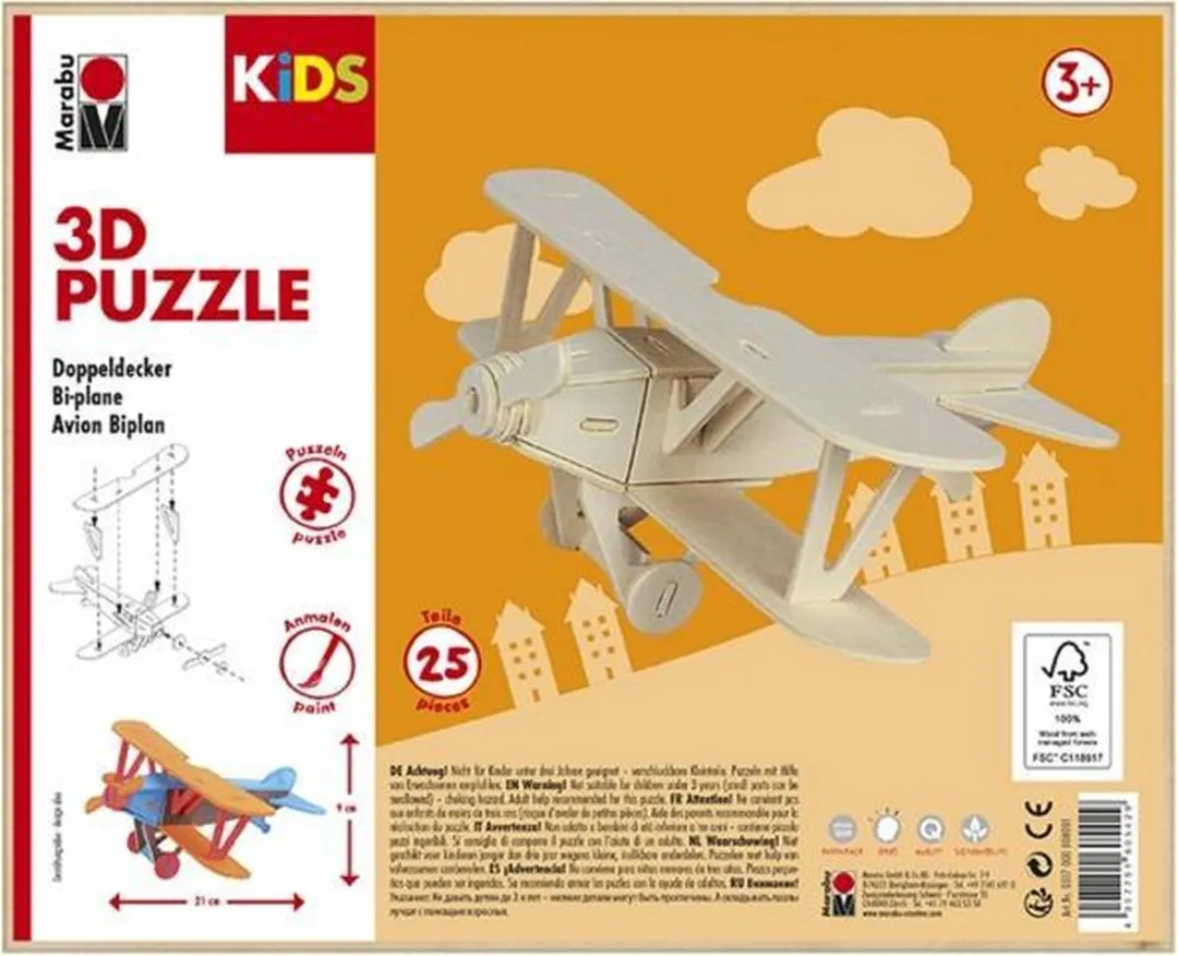 Marabu 3D Puzzel Voertuigen 25 Stuks - Hout