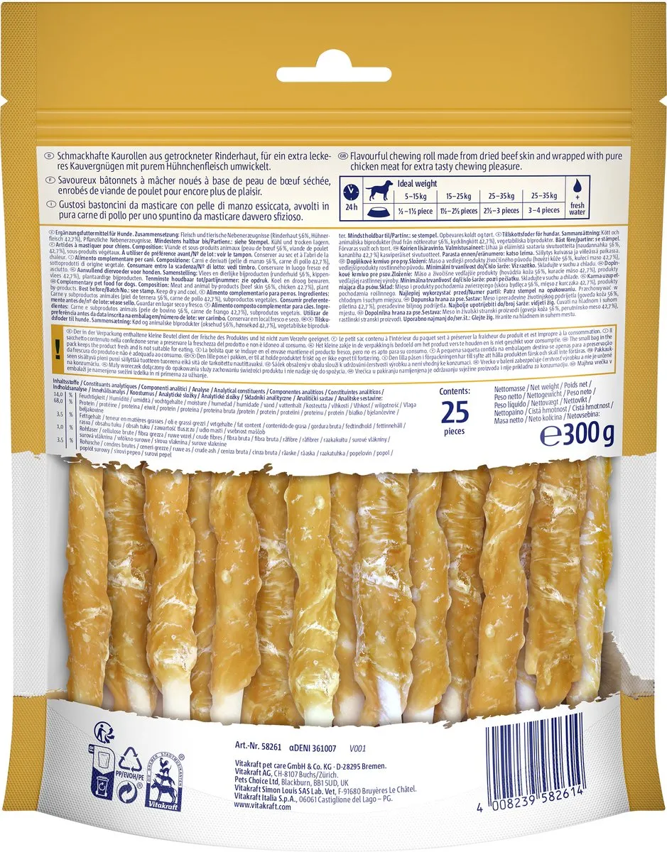 Vitakraft Deli Chews Kauwrollen S - 25 Stuks
