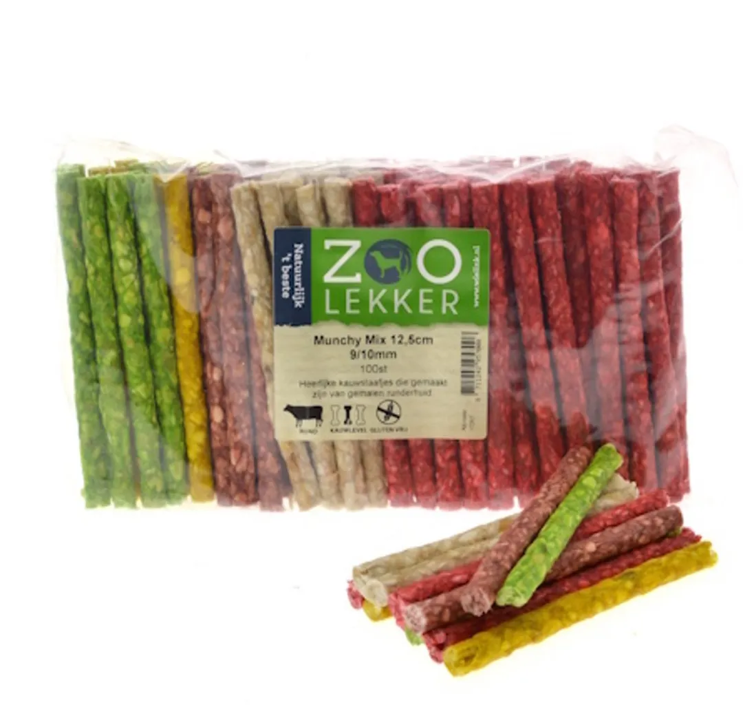 Holland Diervoeders Munchy Stick Gekleurd - 100 Stuks