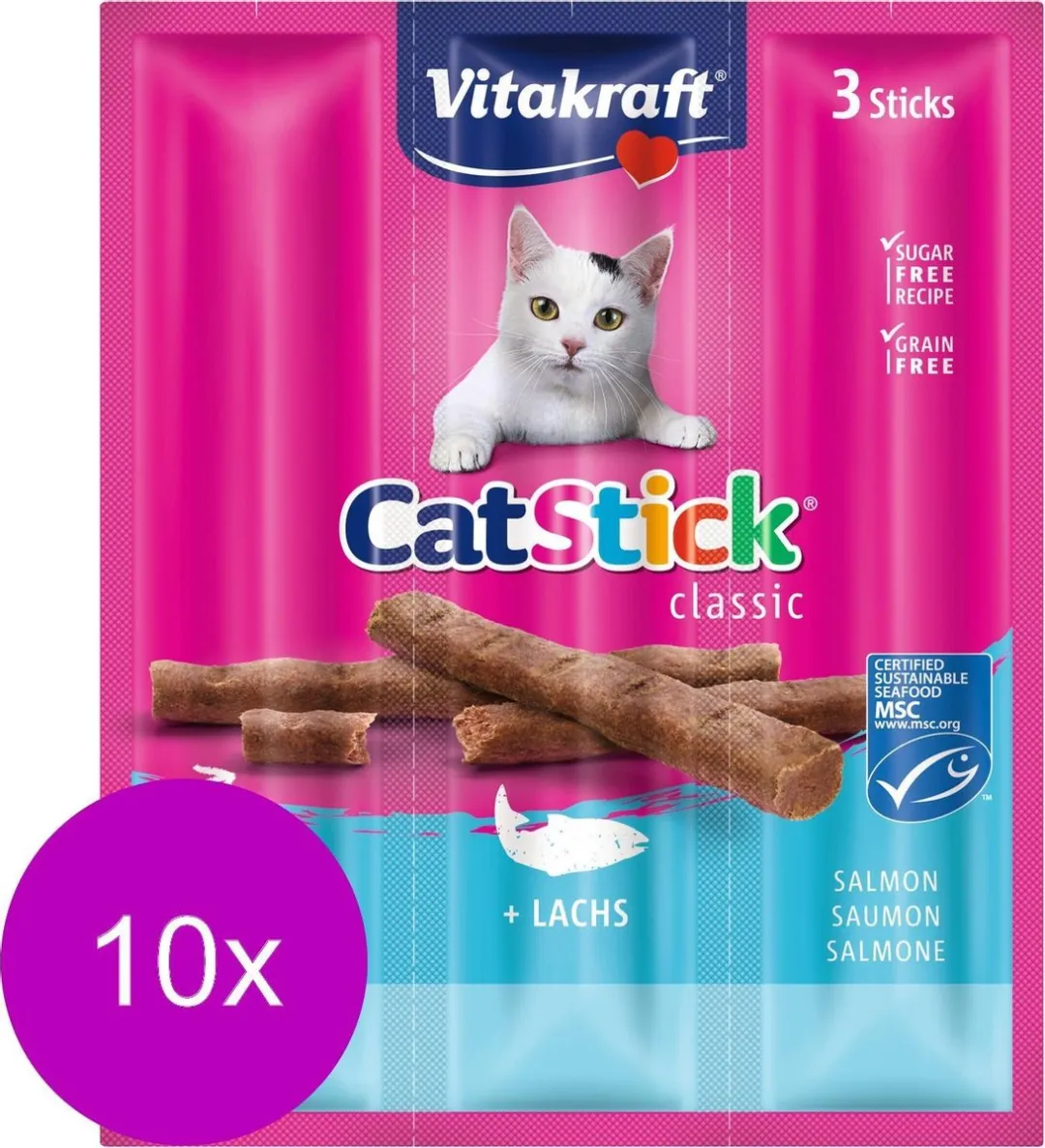 Vitakraft Cat-Stick Mini Zalm - 30 Stuks