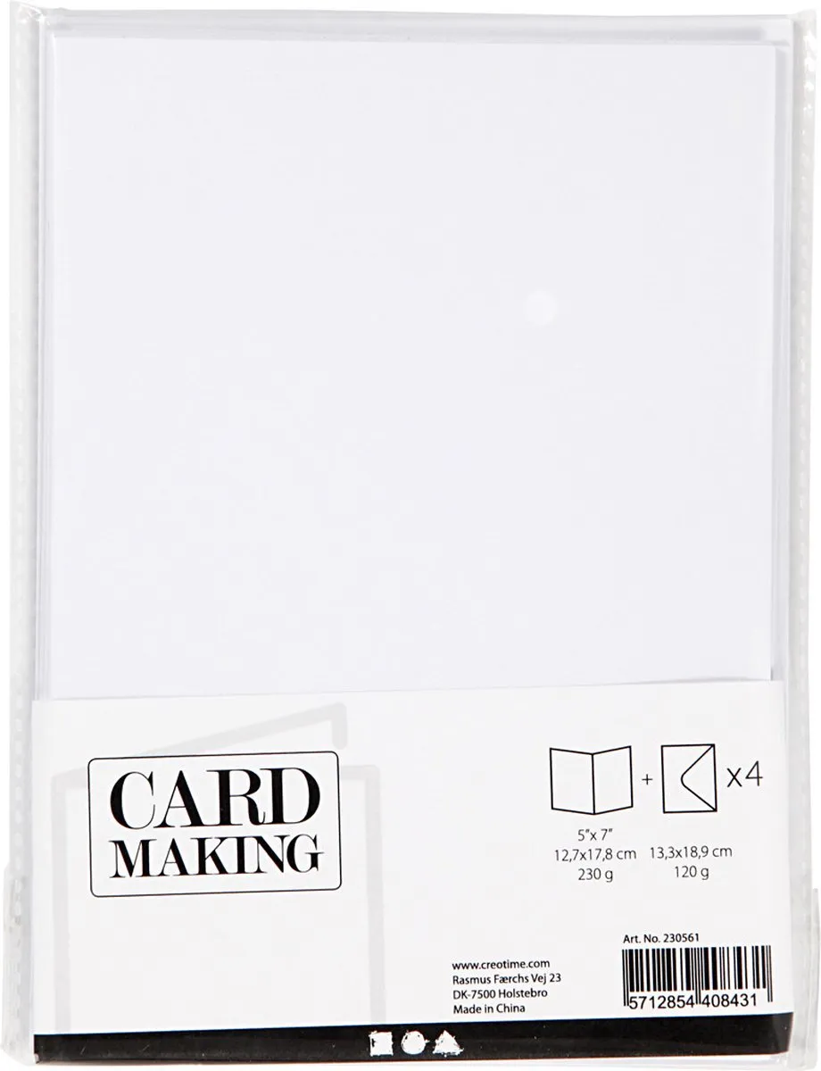Creativ Company Kaarten & Enveloppen 12,7x17,8cm - 4 Stuks