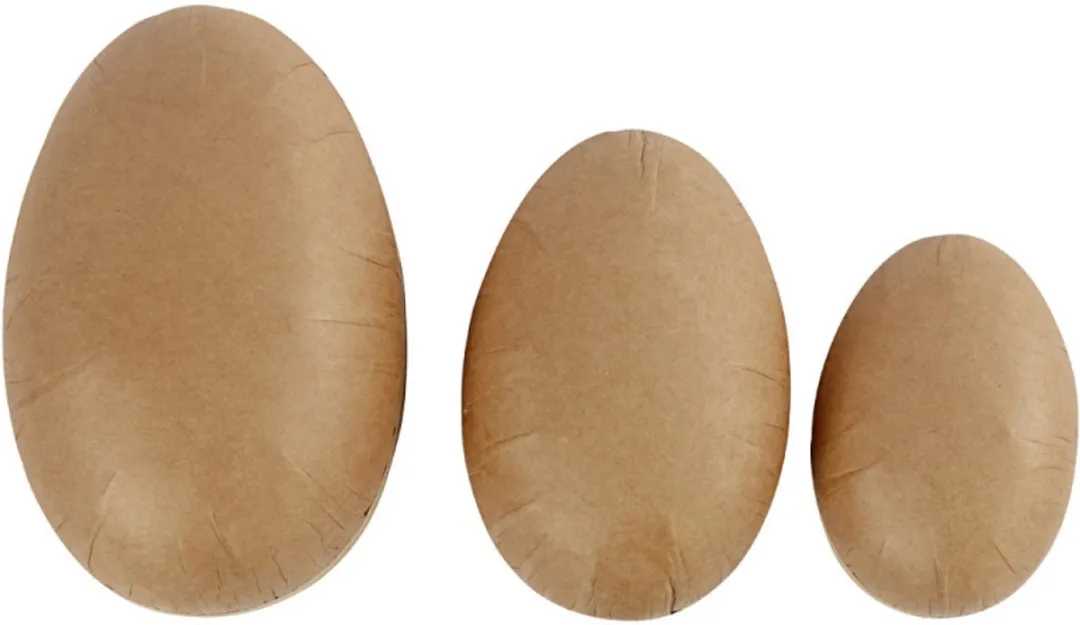Creativ Company Ei 2-delig Set 18cm - 3 Stuks - Bruin